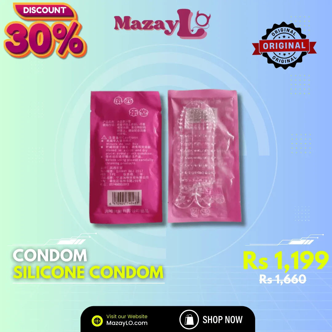 Soft Silicone Reusable Spike Condom Toy Dotted Ribbed in Condoms